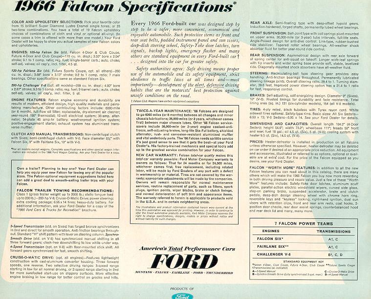 1966 Ford Falcon Brochure Page 4